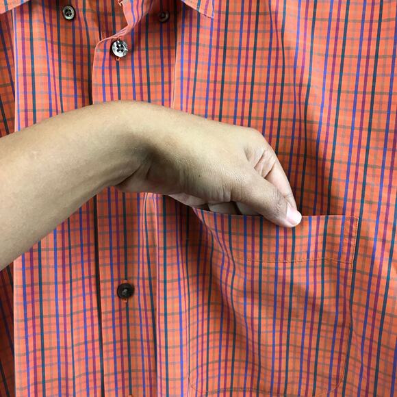 Gitman Bros Shirt Mens L Button Up Multicolor Plaid Pocket Check - Picture 3 of 9